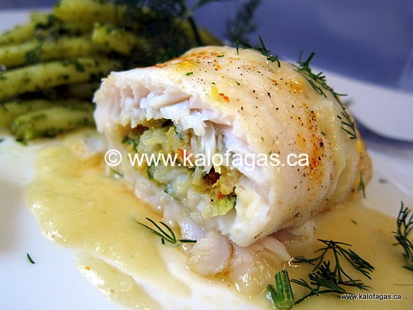 Shrimp Stuffed Sole With Lemon Sauce | Kalofagas.ca