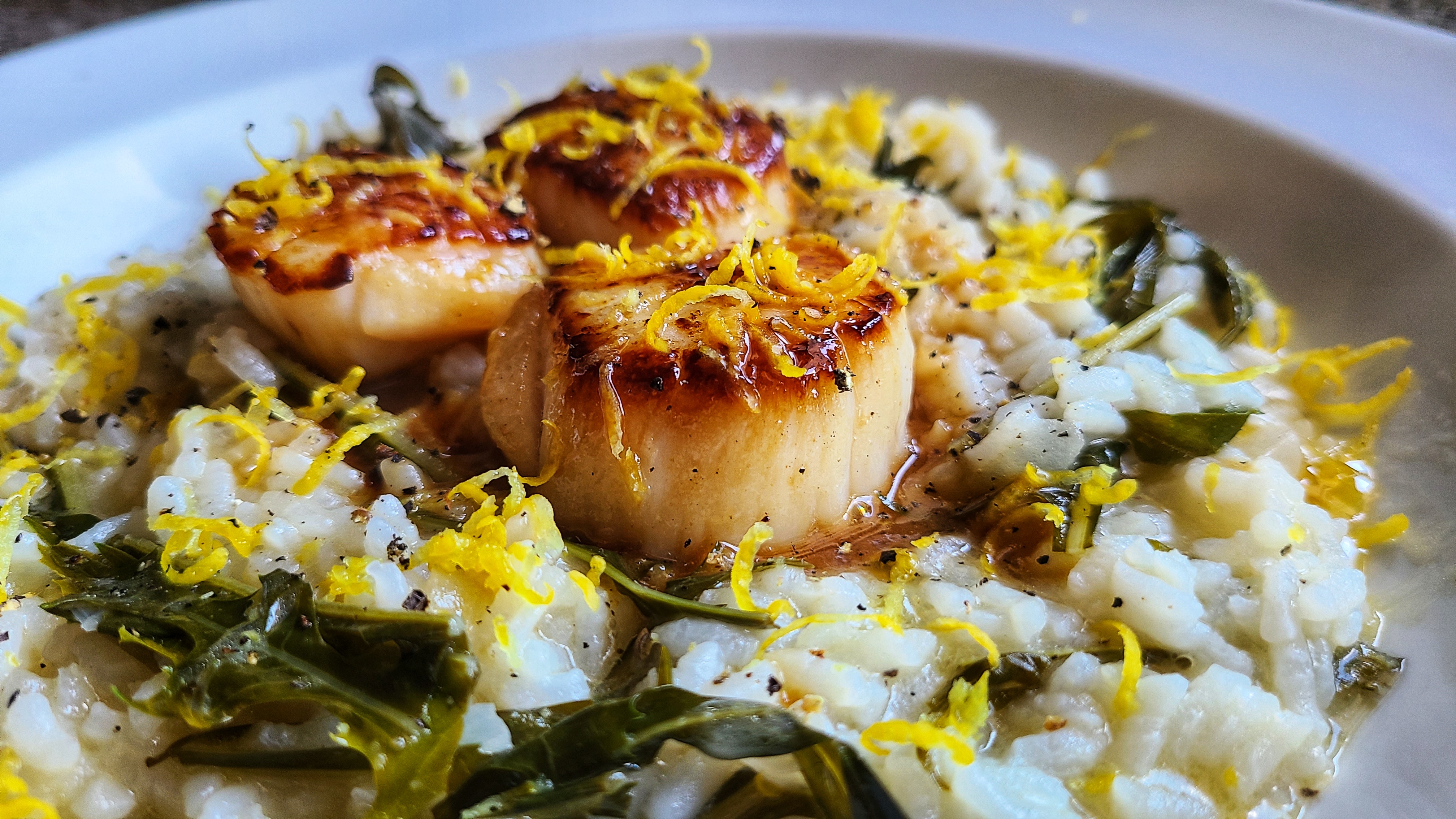 Seared Scallops With Cretan Pilaf Kalofagas.ca