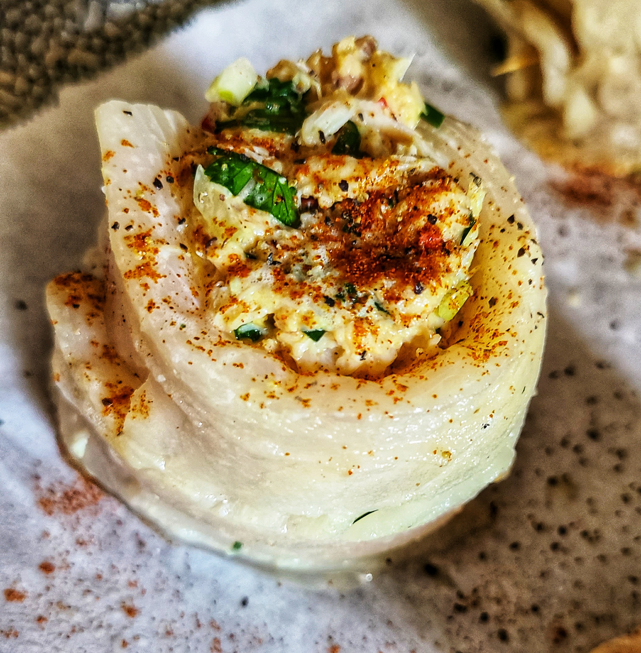 Crab-Stuffed Fish with Lemon Sauce | Kalofagas.ca