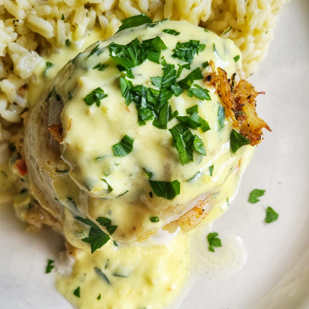 Crab-Stuffed Fish with Lemon Sauce | Kalofagas.ca