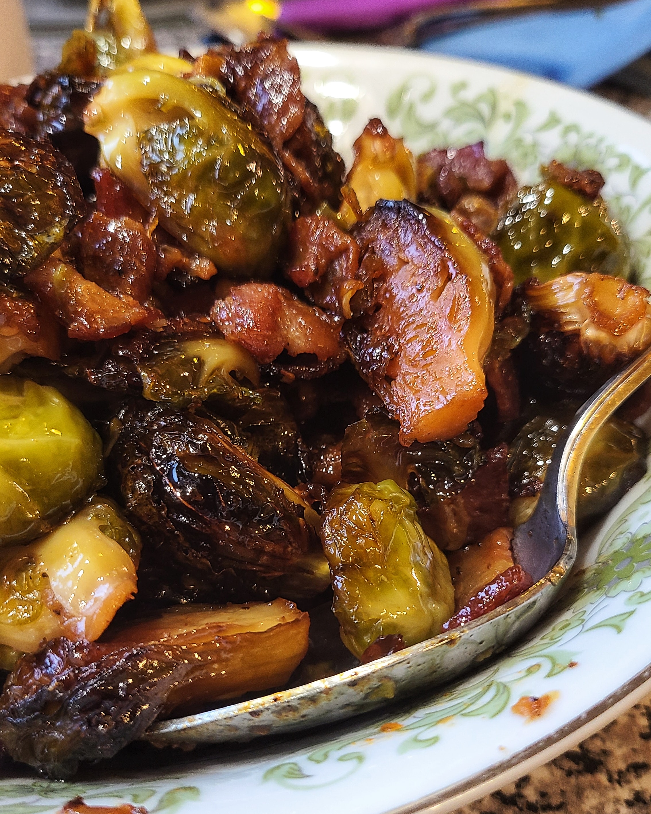 Roast Brussels Sprouts With Bacon and Honey Kalofagas.ca